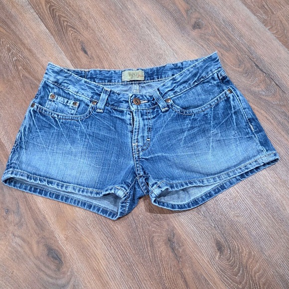 BKE Denim Pants - BKE Denim Shorts Womens 28 Blue Medium Wash Low Rise Embroidered